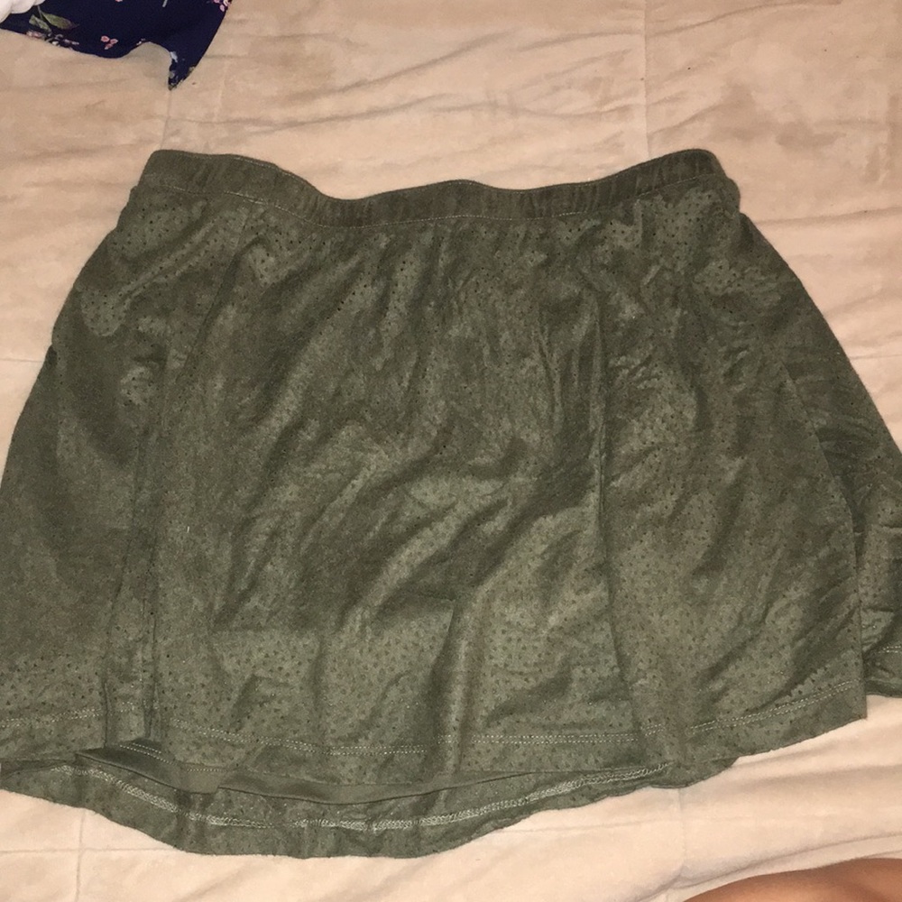 army green skirt